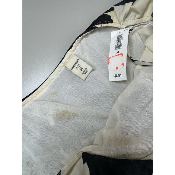 Old Navy Y2K Tiered Maxi Dress M Floral Black Cream Feminine Millennial Event - Picture 7 of 14